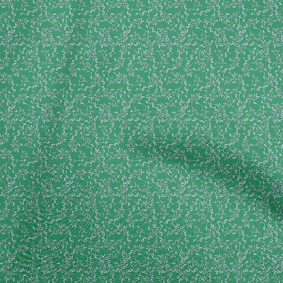 oneOone Cotton Flex Sea Green Fabric Leaves Sewing Craft Projects Fabric Prints By Yard 40 Inch Wide