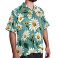 thumbnail image 2 of Daisy Men's Short Sleeve Shirts, Casual, Printed, Button Down, Beach Shirt - Spread Collar Tops for Summer Beach Fun, 2 of 6
