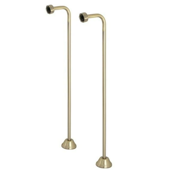 Vintage Single Offset Bath Supply Lines, Antique Brass