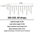 thumbnail image 3 of LED Icicle Lights,300 LED 19.6Ft with 60 Drops,Icicle Christmas Lights,Waterproof Connectable Outdoor String Lights for Holiday,Christmas,Wedding,Party Backdrops Decorations(White), 3 of 6