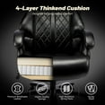 thumbnail image 2 of Qusaphy 800LBS Big and Tall Executive Office Chair, PU Leather Ergonomic Desk Chair with Adjustable Backrest and Thick Padded Cushion, Heavy Duty Chair for Home or Office Black, 2 of 9