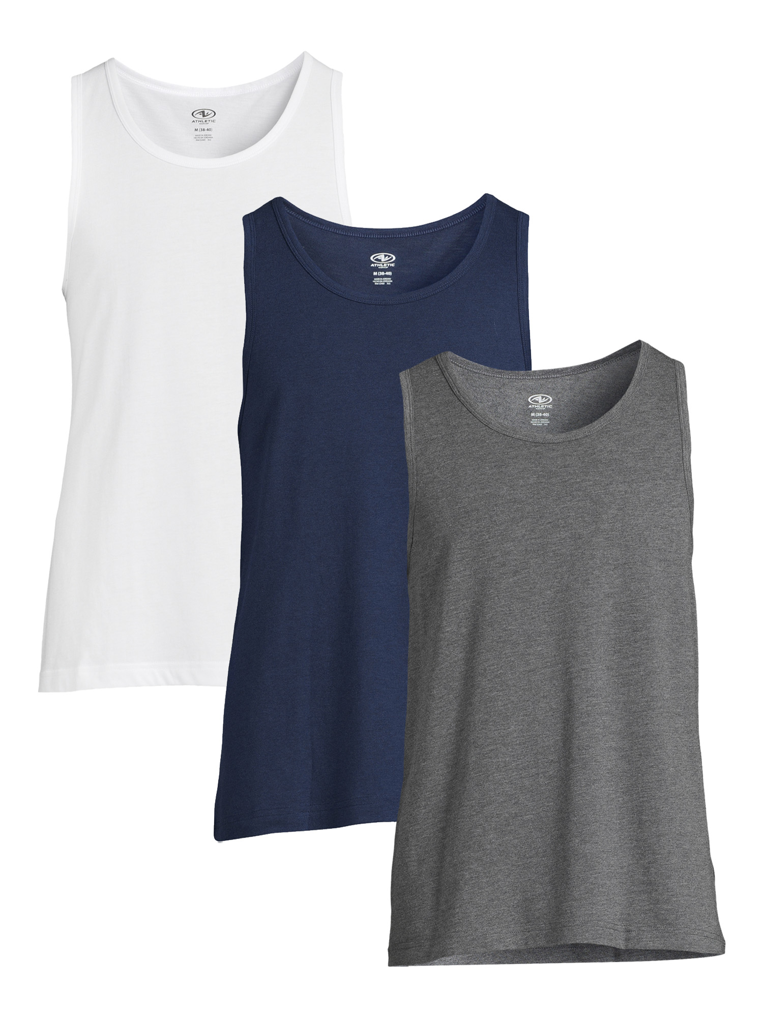 Athletic Works Men's Knit Tank Top, 3Pack, Sizes S3XL