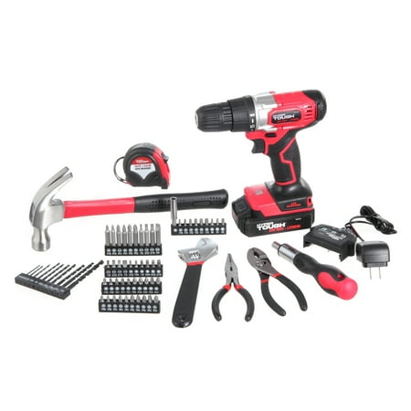 Lithium Ion Cordless 6 Tool - Hyper Tough HT Charge 20-Volt Max Lithium Ion Drill & 70-Piece Project Kit, AQ90082G