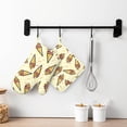 thumbnail image 6 of DouZhe Oven Mitts and Pot Holders Sets, Sweet Doodle Dessert Pattern Prints Non-Slip Heat Resistant Kitchen Oven Silicone Glove, 6 of 7