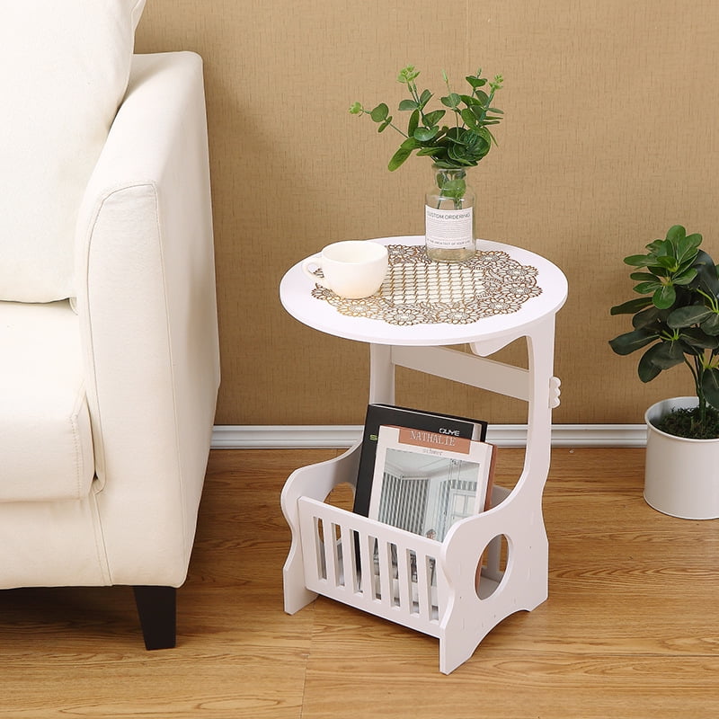White Modern Bedside Table Bedroom Nightstand Organizer End Table Beds Stand Holder Storage Rack