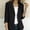 *Black, variant on Women's Linen Blend Notch Collar Long Sleeve Blazer Shirt ,Solid Color Casual Jacket Beige,Women's Plus M