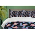 thumbnail image 4 of Ambesonne Bohemian Duvet Cover Sets, Ombre Lotus and Crescent, 2-Queen, Dark Blue Grey and Multicolor, 4 of 7