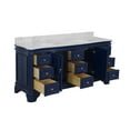 thumbnail image 6 of Katherine 72" Double Bathroom Vanity with Royal Blue Cabinet and Carrara Marble Top, 6 of 6