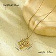 thumbnail image 2 of NICKSUN 18K Gold Plated Stainless Steel Hammered Pendant Necklace, Multicolor Cubic Zirconia Irregular Heart Round Rectangle Charms Dainty Clavicle Necklaces for Women Minimalist Jewelry, 2 of 4