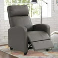 thumbnail image 3 of CL.HPAHKL Recliner Chair for Adults, Adjustable PU Leather Recliner Sofa Chair with Thick Seat Cushion Footrest and Backrest, Reclining Chair for Living Room Bedroom Home Theater Seating, Grey, 3 of 7