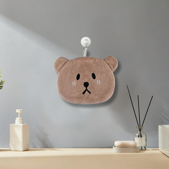 Under$1 PEONAVET Hanging Bear Hand Towel Absorbent Towel Household Kitchen Wipes Cute Hand Wipe Requests