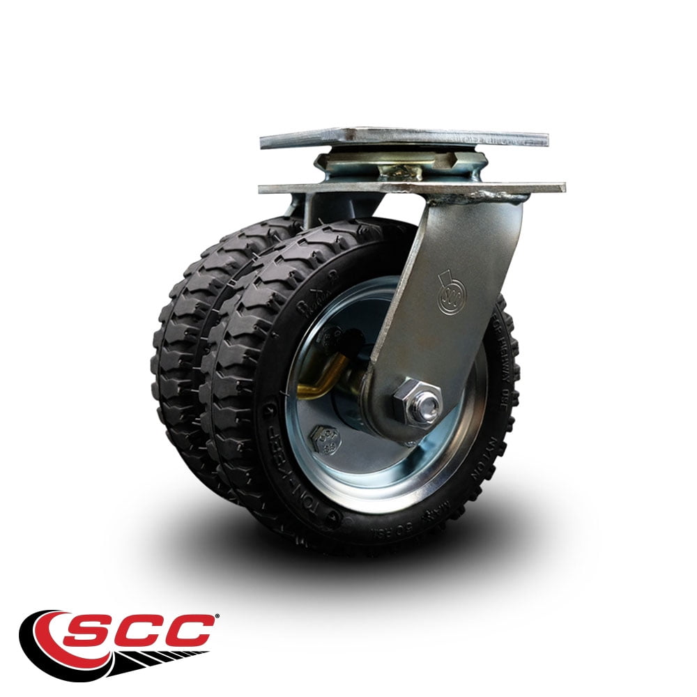 6 Inch Dual Pneumatic Wheels Swivel Caster with Ball Bearings SCC