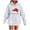 White, variant on Lorytime Christmas Fleece Hoodies for Women Santa Hat Print Sweatshirt Long Sleeve Pullover with Pocket Tops for Festive