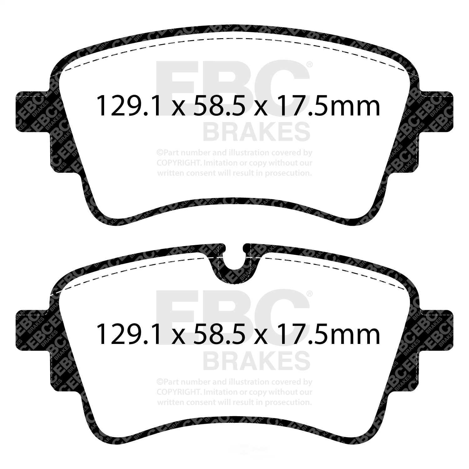 EBC Brakes DP32435C Redstuff Ceramic Low Dust Brake Pads, FMSI Pad No. D2364 Solid/Vented 300/330mm