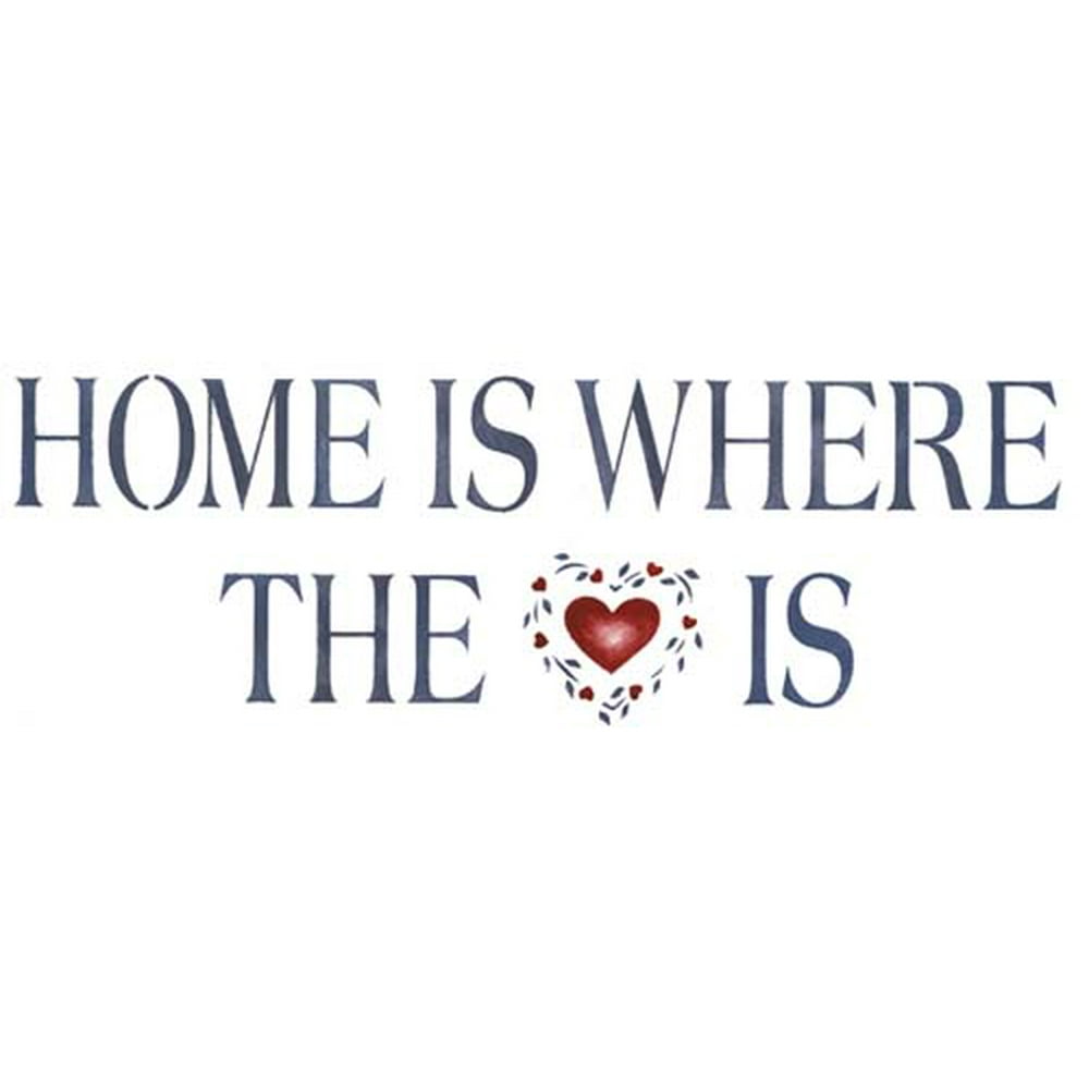 Home Is Where the Heart Is Lettering Wall Stencil SKU 3092 by Designer