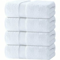 Luxury oversized bath towels set of 4, 700 GSM Turkish cotton, ultra plush and absorbent, quick drying, spa like softness, hotel towels, white