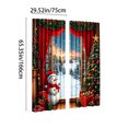 thumbnail image 2 of QISIWOLE Festive Christmas Themed Decorative Curtains, 2 Pack 65x29in Polyester Fabric with Rod Pocket, Holiday Window Display for Living Room Bedroom Party, Snowman Red Curtain Scene, 2 of 6