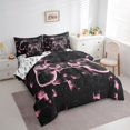 thumbnail image 3 of Gaming Bed in a Bag 7 Piece, Gamer Bed Sets With Sheet Set Pink Geometry Honeycomb Print Bedding With Comforter, Gamepad Controller Decor Fitted Sheet Abstract Plaid Cushiom Covers Twin, 3 of 6
