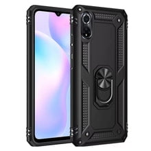 funda uso rudo con anillo atti para huawei nova 9 negro, carcasa con acabado texturizado y bordes reforzados, vista frontal y trasera que muestra el anillo soporte circular giratorio integrado y corte para cámara dual; también adecuada como soporte manos libres para video.