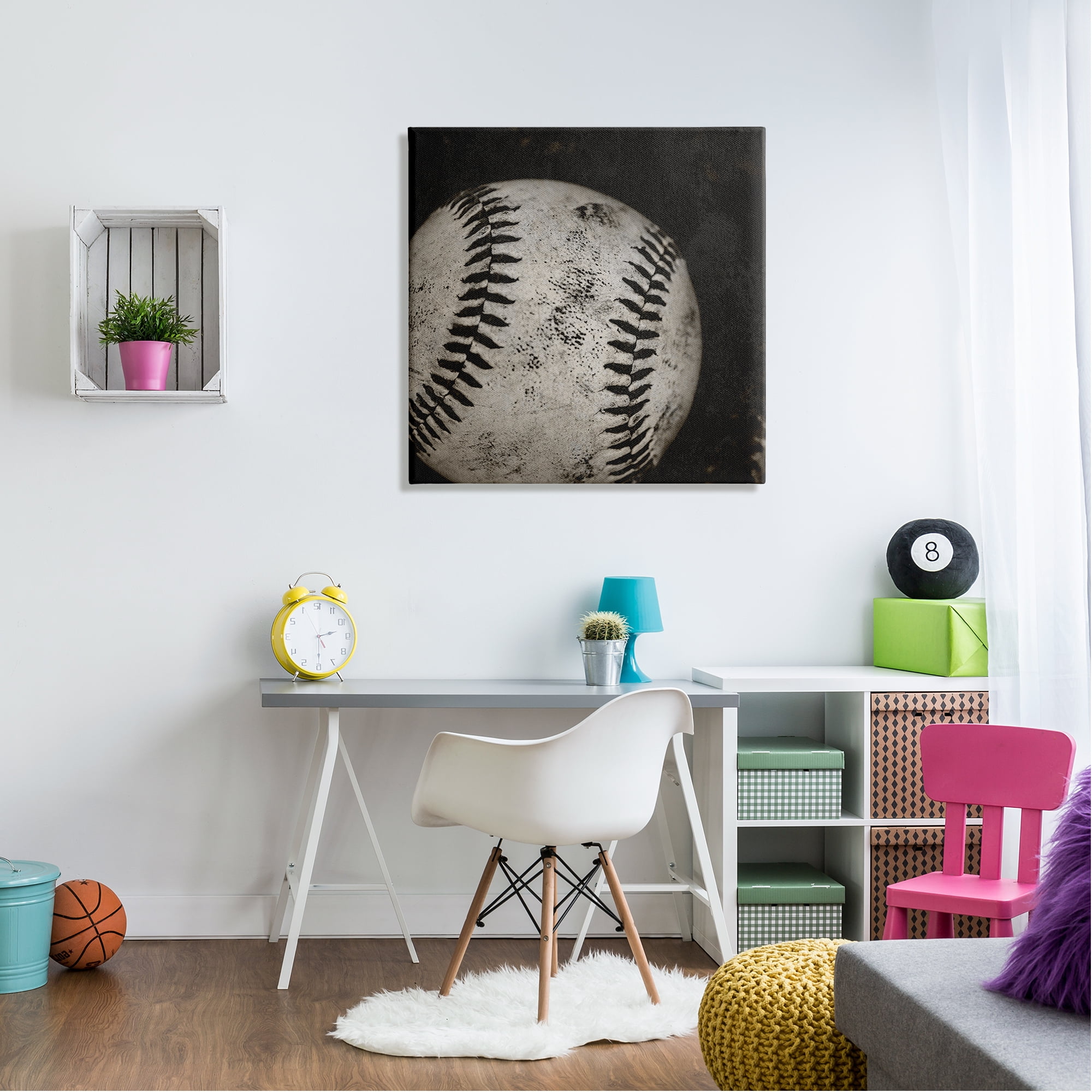 Stupell Industries Baseball Close Up Photography Sports Photography Gallery Wrapped Canvas Art Print Wall Art, 30 x 30
