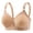 Khaki, variant on Womens Plus Size Wireless Bra Smooth Cup Size CDE 40-54 US EU Sizes Full Bust Everyday Comfort Underwear