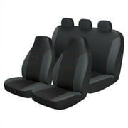 Auto Drive 3 Piece Monaco Front and Rear Car Seat Covers Black, 101817ADLD, 2.62 lbs
