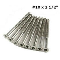 Stainless Steel Hinge Screws #10 X 2.5 Inch - 24 Pack - Extra Long - For Commercial Hinges