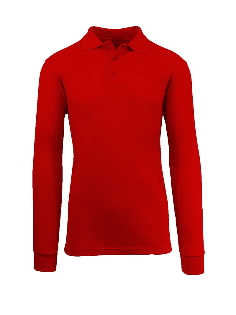 Premium Men's Long Sleeve Polo Shirts, Cotton Blend, Modern