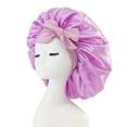 thumbnail image 3 of Neoyler Women's Double Layer Satin Bonnet Sleep Cap Wide Brimmed Hat with Adjustable Strap for Hair Care Anti Frizz Prevents Hair Loss Protects Curls and Skin Friendly Oversized for All Head Sizes, 3 of 4