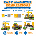 thumbnail image 4 of 100 Piece Magnetic Building Blocks Set for Kids Construction Toy with Trucks and Roads STEM Building Cubes Birthday Gift for Boys Girls Ages 3+, 4 of 6