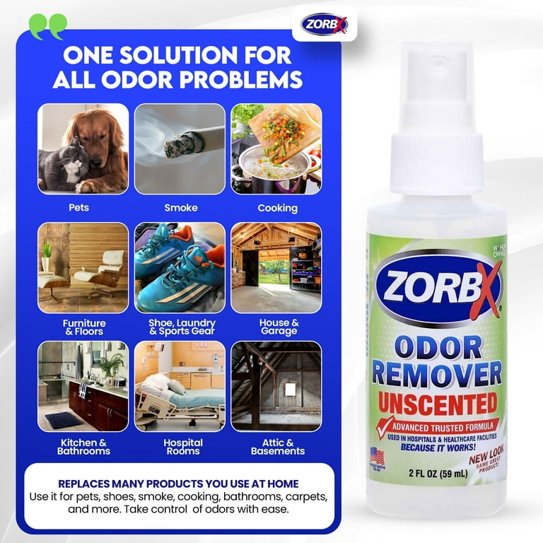 zorbx for cigarette smoke Zorbx Unscented Odor Eliminator for Strong Odor 2 Fl Oz, Pack of 2 Used In Hospitals & Healthcare Facilities Advance