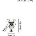 thumbnail image 2 of European Champion Football Trophy, Resin St. Bernard League Replica Award Cup, Silver with Blue Ribbons for Sport Fan League Team, 2 of 8