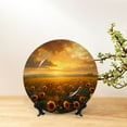 thumbnail image 6 of Bingfone Sunflower Sunset Rainfall Print Bone China Dinner Decorative Plates,Handmade Ceramic Dinner Plate with Stand for Home Club-7in, 6 of 6