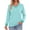 Lake Blue, variant on MOSHU Color Block T Shirts for Women V Neck Long Sleeve Womens Shirts Loose Fall Tops with Pocket