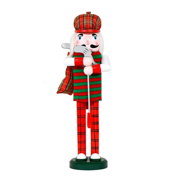 Yammee Festives Golf Player Nutcrackers Ornament Wood Figurine Tabletop Holiday Display
