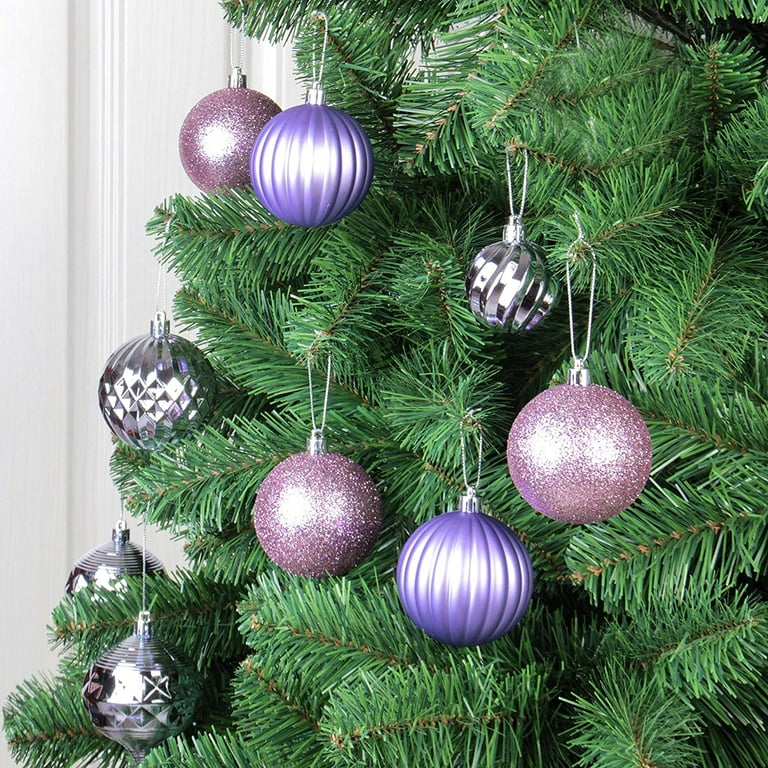 Purple Christmas Tree Balls Decor Ornament Xmas Wedding Party