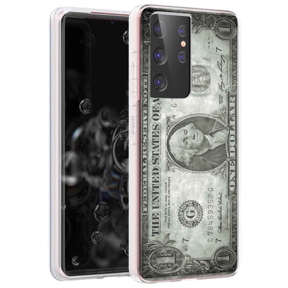TalkingCase Slim Phone Case for Samsung Galaxy S21 Ultra 5G, S30 Ultra, (Not S21,S21+), Grunge Bill Print, Lightweight,Flexible,Soft, USA