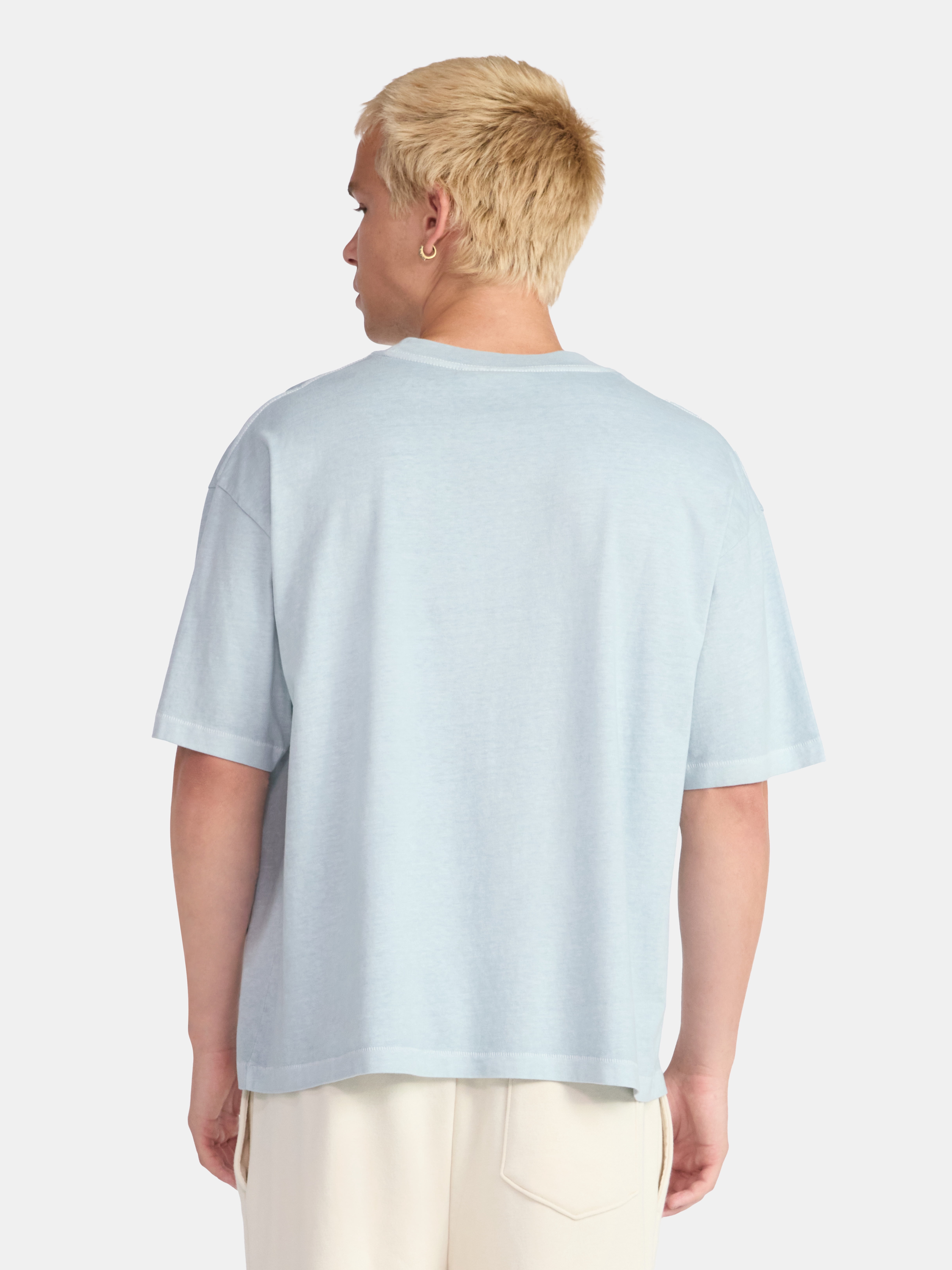 No Boundaries Cotton Oversized Cropped Tee with Short Sleeves, Men's and Big Men's XS-5XL