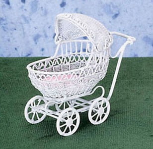 white baby buggy