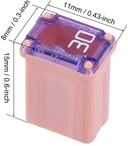 EDS 25 Pack Micro Cartridge Auto Fuses, FMM/MCASE Fuse Kit, 5 Each - 15A, 20A, 25A, 30A, 40A, Auto Fuse Assortment for Ford F150, Ram, Subaru, Mazda, Cars SUVs and Trucks