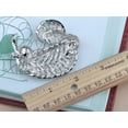 thumbnail image 3 of Alilang Silvery Tone Clear Crystal Colored Rhinestones Faux Pearl Feather Brooch Pin, 3 of 5