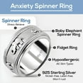thumbnail image 5 of Fidget Rings Spinner Ring for Women - Spinning  Anxiety Ring for Men - Wedding Band 925 Sterling Silver Platinum Plated Animal Elephant Jewelry Stress Relief Size 6  Christmas Gifts, 5 of 9