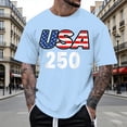 thumbnail image 2 of CHENge Men's 250 Anniversary USA 250th American Flag Patriotic 250 Years Short Sleeve Crew Neck T-Shirt, 2 of 4