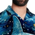 thumbnail image 5 of Starry Shark Men's Casual Printed Button Down Short Sleeve Beach Shirts, 5 of 6