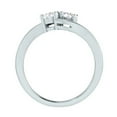 thumbnail image 2 of 1.00 Carat (ctw) 18K White Gold Round & Baguette White Diamond Ladies Two Stone Bypass Style Bridal Engagement Ring 1 CT, 2 of 4