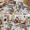 thumbnail image 5 of 3'x5' Area Rugs, Grey Rabbits Indoor Outdoor Area Rug for Living Room Bedroom, Pine Cones Brown Plants Grey Checkered Farmhouse Washable Bathroom Rugs Kitchen Floor Carpet Mats Home Decor Aesthetic, 5 of 8