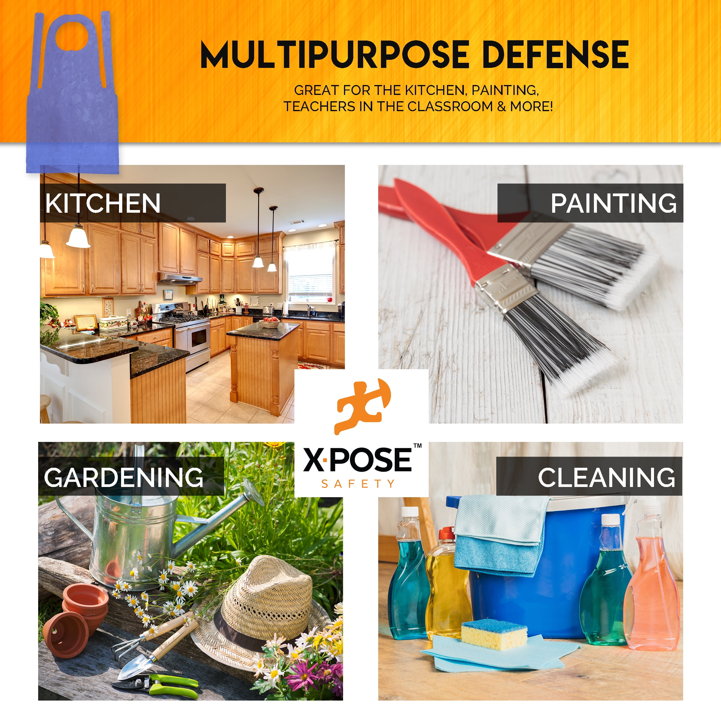1000 Blue Plastic Disposable Aprons For Cooking, Painting and More - Individually Packaged - Durable 1 mil Waterproof Polyethylene - 24" x 48" - by Xpose Safety