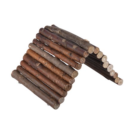 8in 1 Guinea Pig - 8.6inch Hamster Wood Ladder Fence Bridge Cage Hideout Parrot Mouse Guinea Pigs Rat Lizard Galesaur Small Pet Supplies Chew Toy