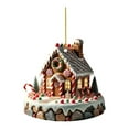 thumbnail image 2 of Christmas Village House Hanging Decorations - 2D Acrylic Flat Table Decor, Various Christmas Village House Shapes Collectible Xmas Tree Ornaments for Holiday Decor Winter New Year Party, 2 of 8