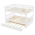 thumbnail image 6 of Full Over Full Bunk Bed with Trundle, Wood Bunk Bed Frame with Ladder and Safety Rails, Space-Saving Convertible Bunk Bed for Home and Dormitory, No Box Spring Needed, White, 6 of 7